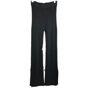 Le ORE Lounge Sweater Pants Wns Sz S Gray Knit Elastic Waist 10" Ankle Slits